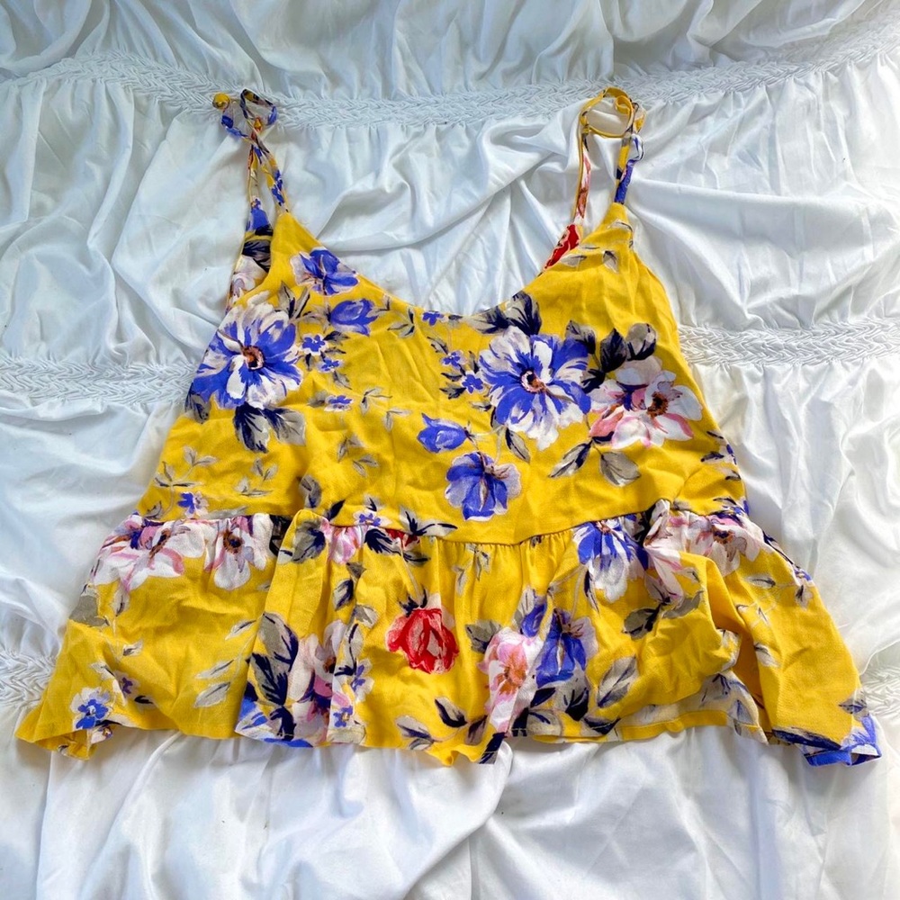 Yellow Floral Tank Top